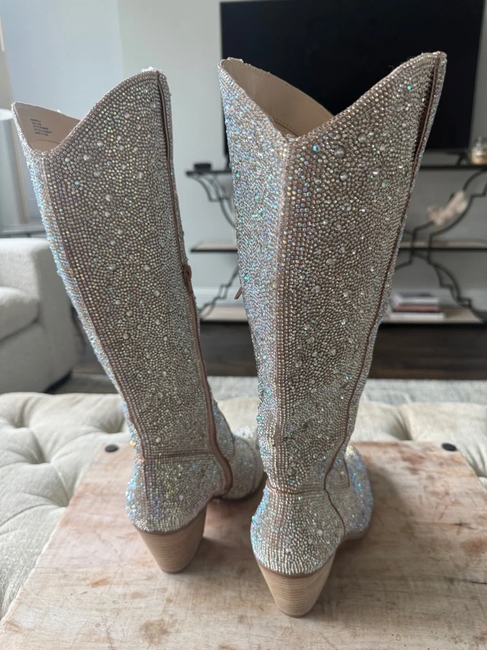 Matisse Iridescent Crystal-Embellished Boots